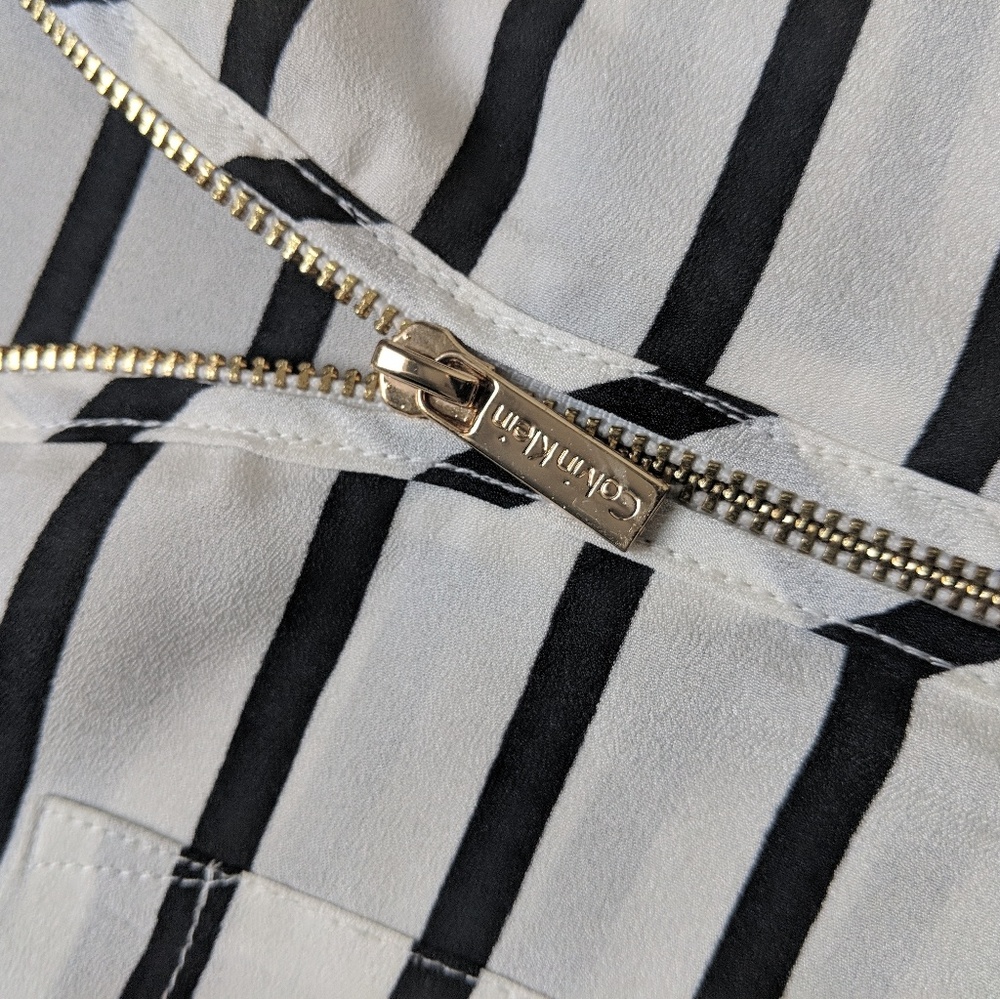 Calvin Klein black and white striped shirt